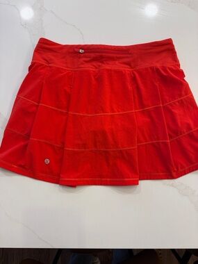 lululemon athletica Red Pleated A-Line Skirt
